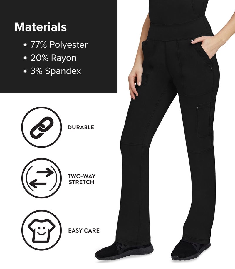 Healing Hands Women's Scrub Pant Tori Cargo Bottoms with 5 Pockets and 2-Way Stretch Fabric Plus Size 9133P, 3XL Petite, Black - Image 5